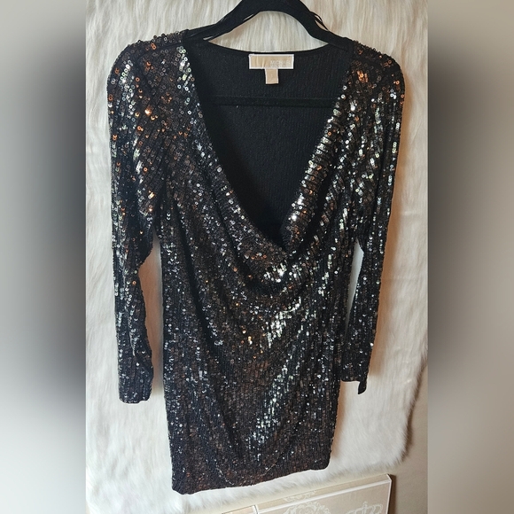 Michael Kors High Society Rushed Sequin Dress - Picture 2 of 7